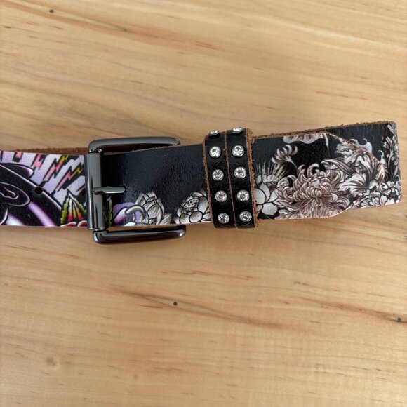 Vintage Leather Belt Ed Hardy by Christian Audigier Size L - Picture 9 of 16